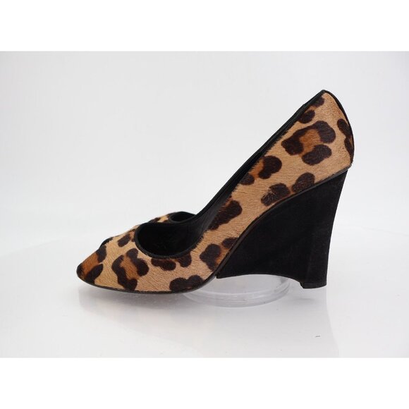 Stuart Weitzman Pumps Women's Size 8.5 M Brown Pony Hair Wedge Slip On Shoes - Picture 4 of 13